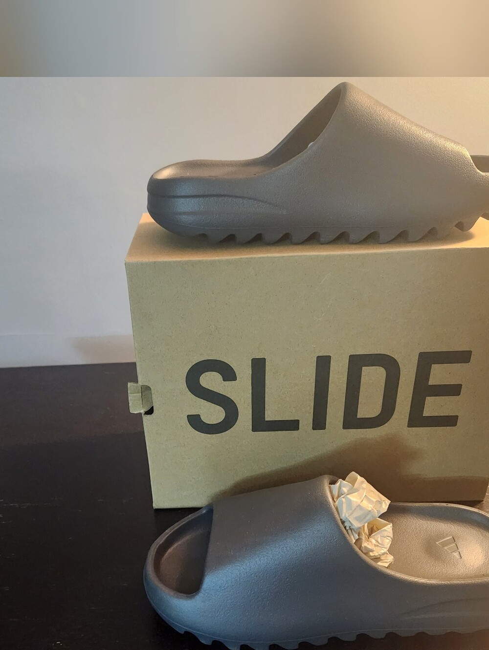 Men's YZY Slide Sandals in Dark Gray/Granite - Comfort Footwear. New With Tags